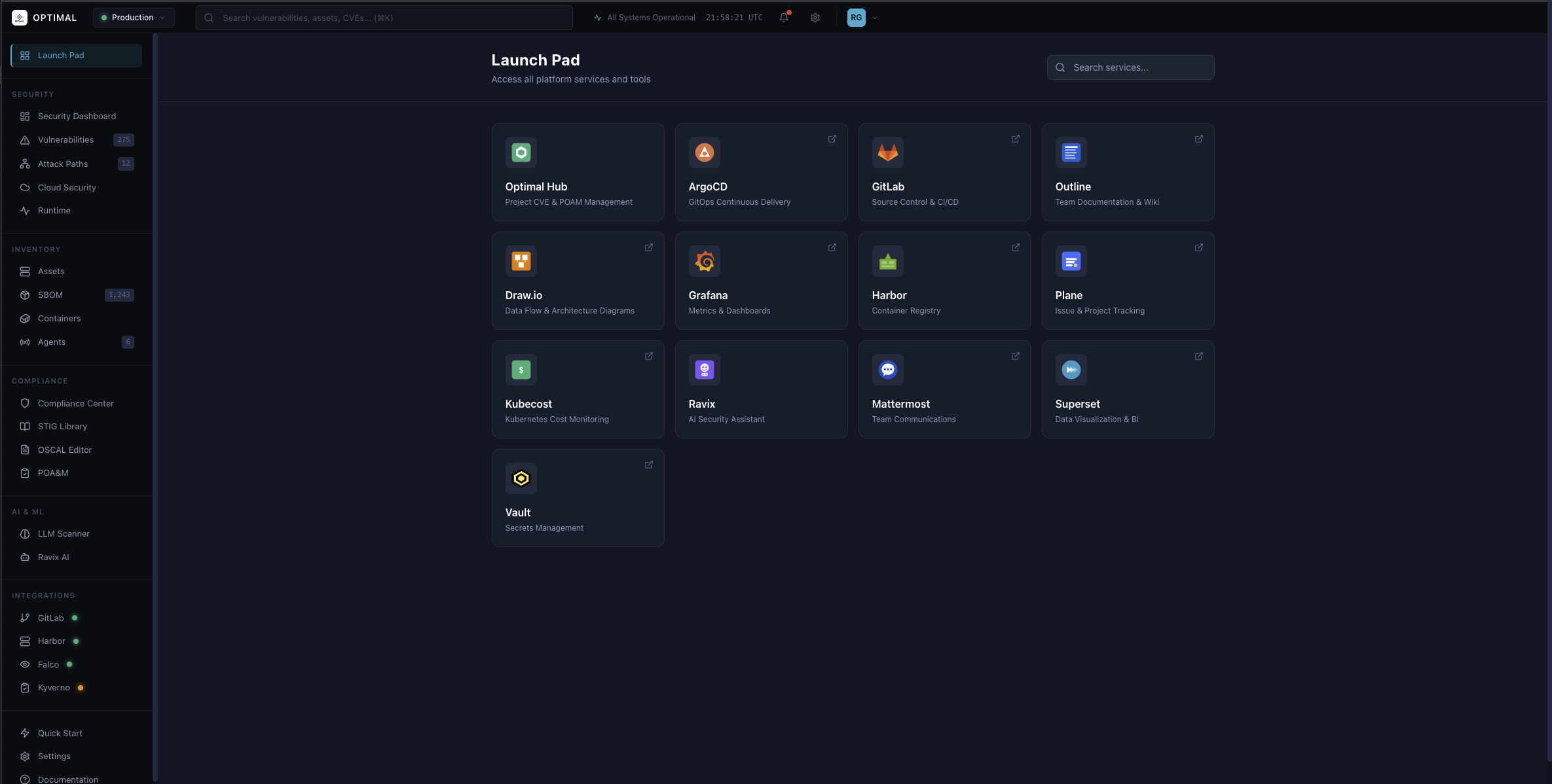 Launch Pad Dashboard
