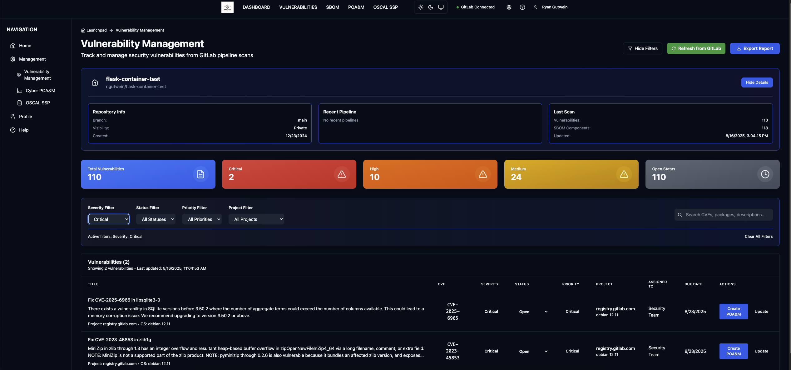 Vulnerability Management Dashboard